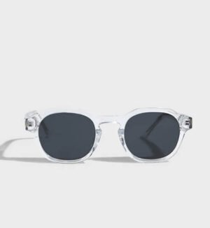 Clear frame round sunglasses